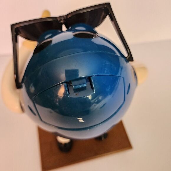 Vintage Blue M & M Candy Dispenser With Sunglasses - Picture 10 of 12